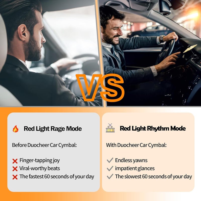 Zerikwon Car Cymbal, Car Crash Cymbal Air Vent - Easy Clip-On Mini Drum Cymbal for Car Dashboard.Cool car interior accessories for entertainment(Gold) - Image 3